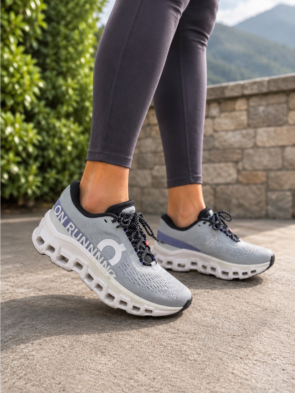 On Running Cloudmonster 2 Women’s 6.5 Gray Purple CloudTec Running Shoes (TC)
